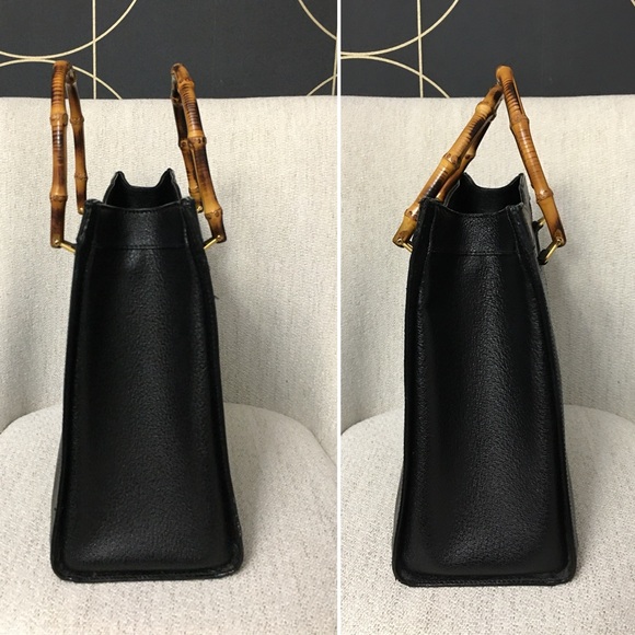 Authentic Gucci Diana tote bag black leather bamboo handles - Picture 15 of 16